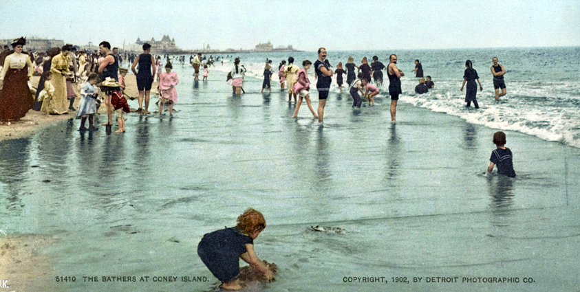 The Bathers at Coney Island, New York, New York - Year 1902