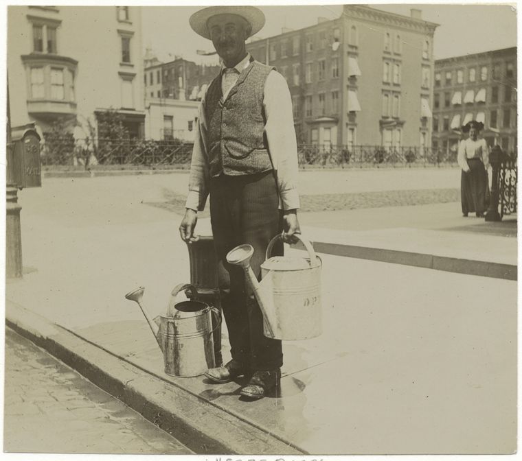 Man with watering cans. (1896)