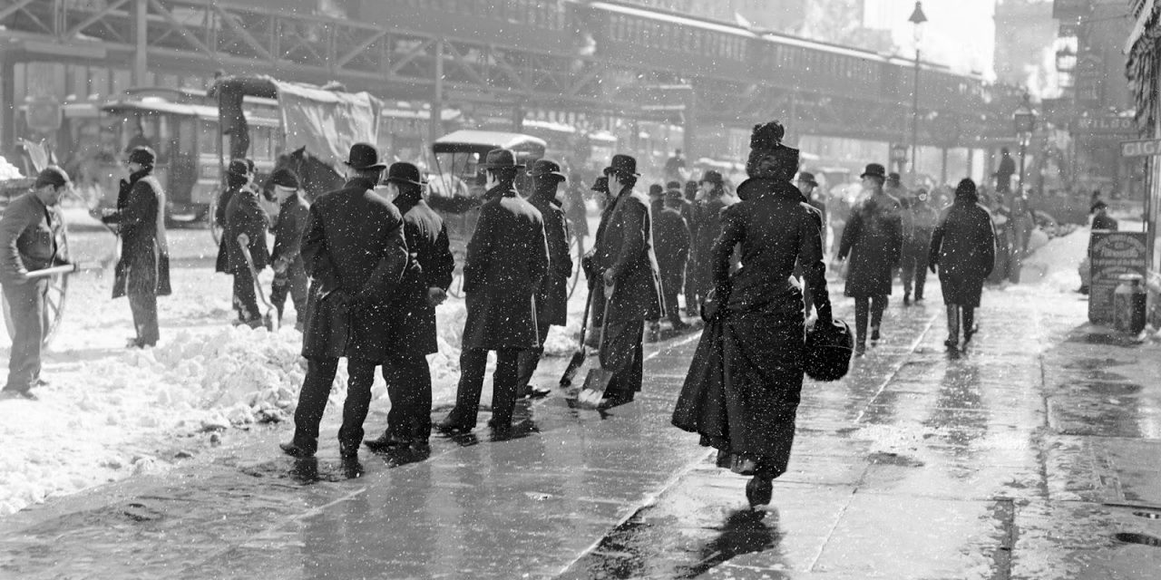 Утро в Нью-Йорке после снегопада 11-14 февраля 1899-го года, вошедшего в историю, как «Великое …